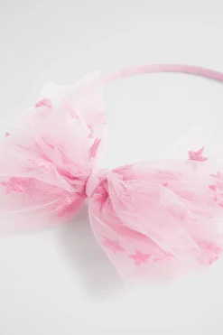 Seed Heritage Hair Accessories-Embroidery Star Bow Headband Sherbet