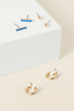 Seed Heritage Jewellery-Enamel Stud Pack Multi