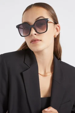 Seed Heritage Sunglasses & Glasses-Erica D Frame Sunglasses Black
