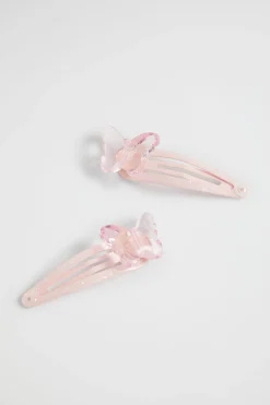 Seed Heritage Hair Accessories-Facet Butterfly Snaps Dusty Rose