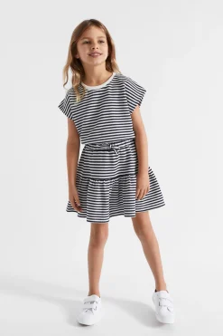 Seed Heritage Skirts-Fashion Stripe Skirt Midnight Stripe