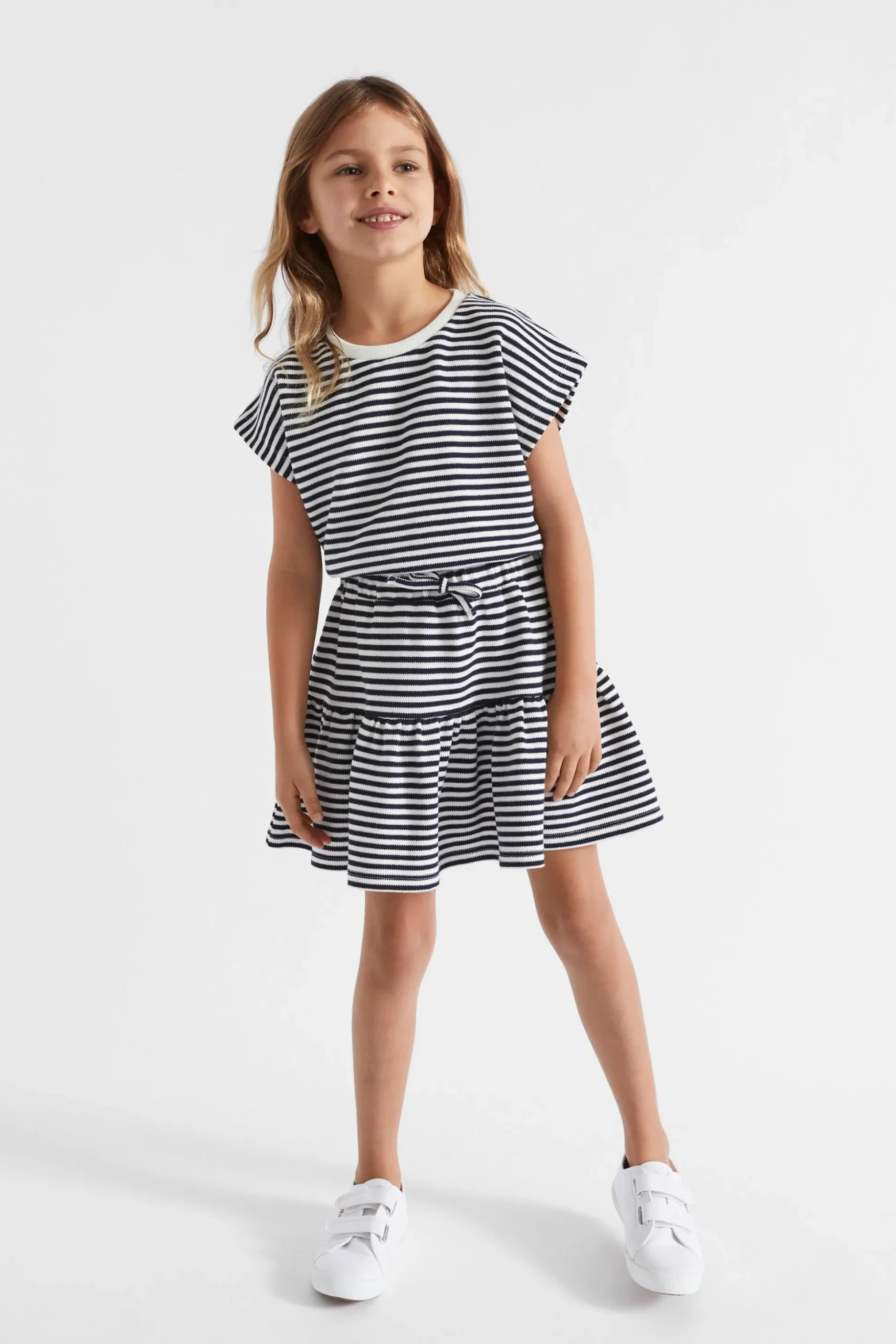 Seed Heritage Skirts-Fashion Stripe Skirt Midnight Stripe