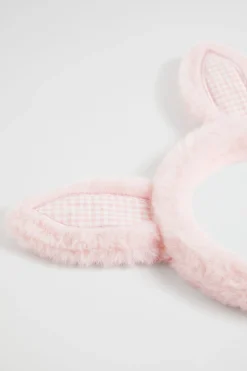 Seed Heritage Hair Accessories-Faux Fur Bunny Headband Dusty Rose