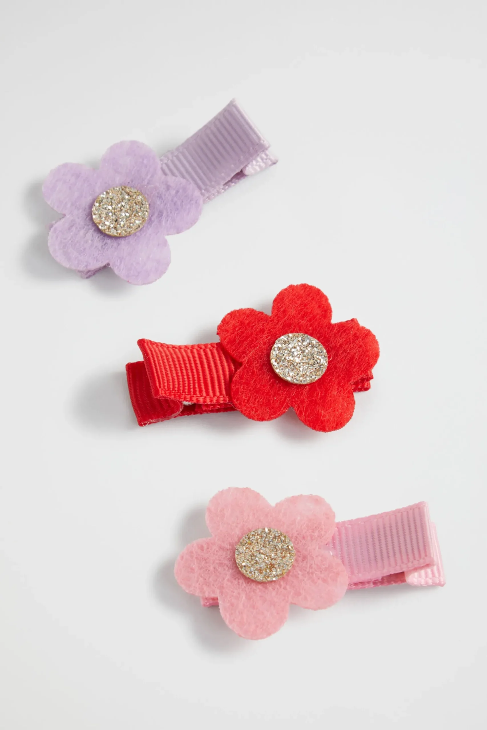 Seed Heritage Hair Accessories-Felt Daisy Duck Clip Trio Multi