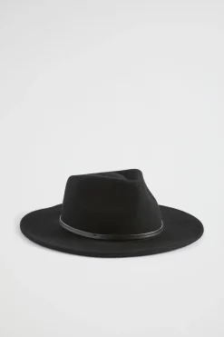 Seed Heritage Hats & Gloves-Felt Fedora Black