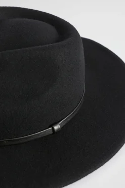 Seed Heritage Hats & Gloves-Felt Fedora Black