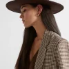 Seed Heritage Hats & Gloves-Felt Trim Detail Fedora Hot Chocolate