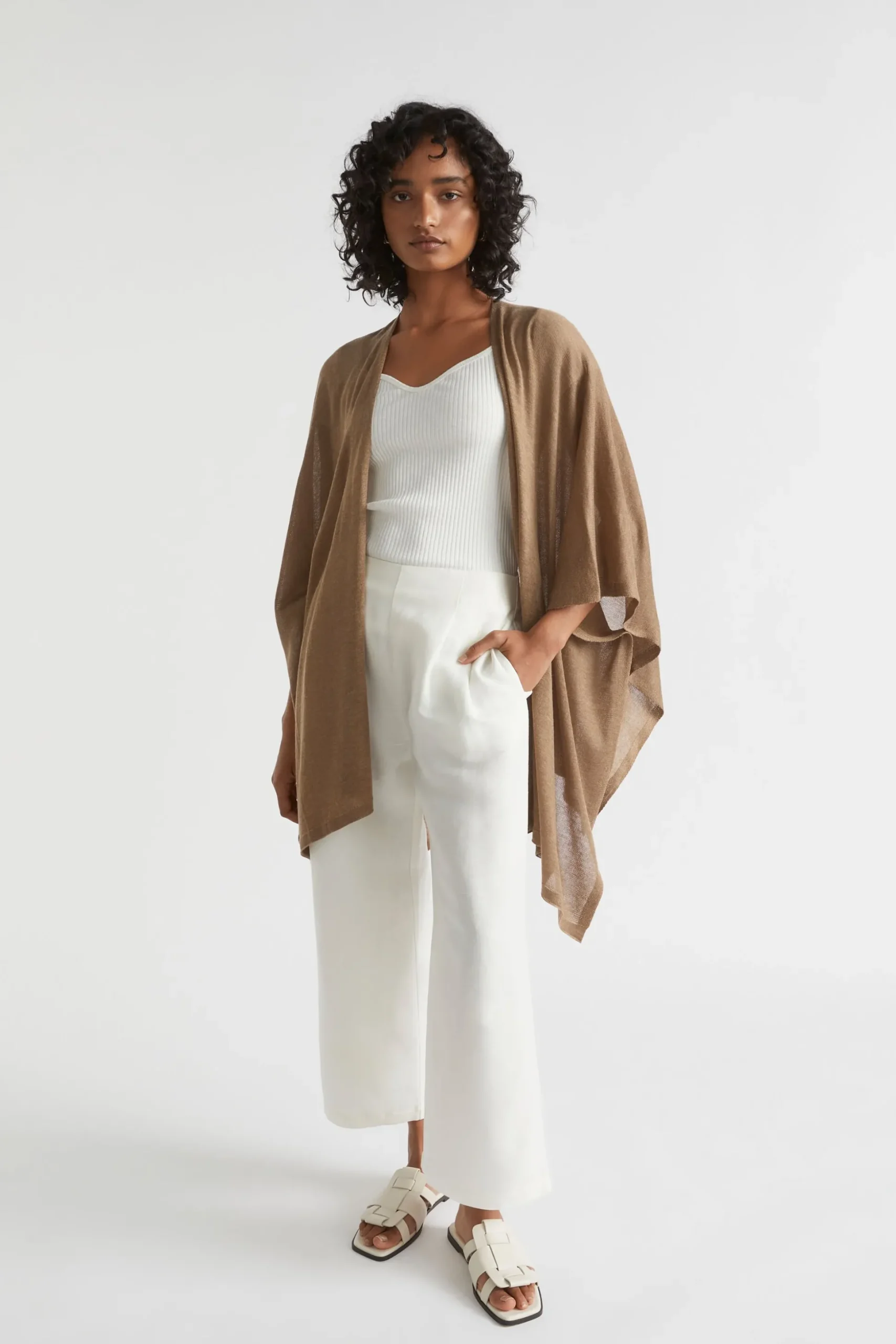 Seed Heritage Scarves & Kaftans-Fine Knit Poncho Deep Brass