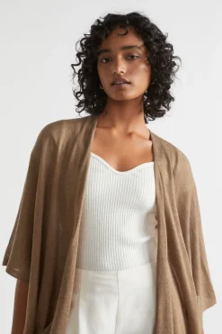 Seed Heritage Scarves & Kaftans-Fine Knit Poncho Deep Brass