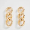 Seed Heritage Jewellery-Flat Curb Chain Earring Gold