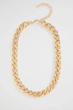 Seed Heritage Jewellery-Flat Curb Chain Necklace Gold
