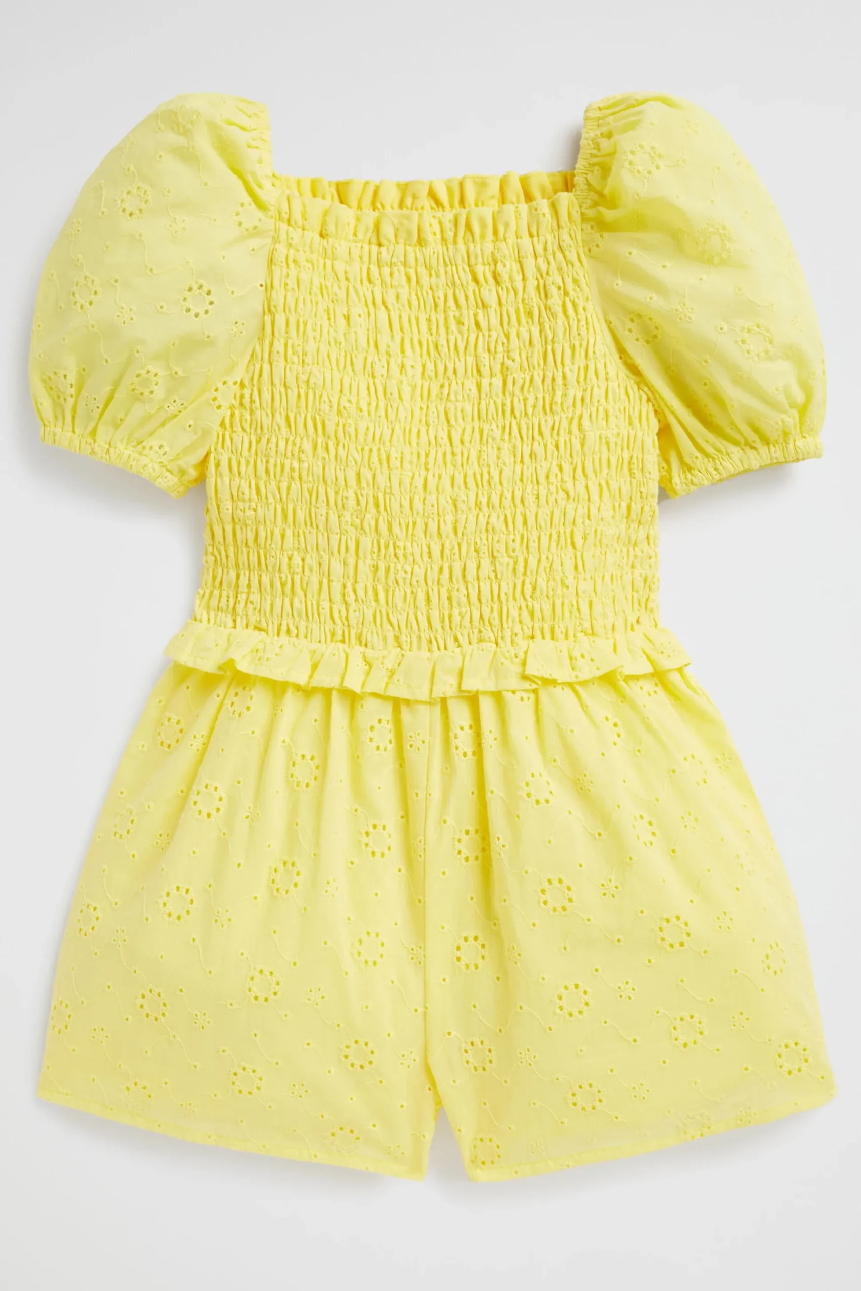 Seed Heritage Dresses-Floral Openwork Playsuit Sunshine
