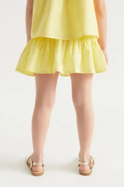 Seed Heritage Skirts-Floral Openwork Skirt Sunshine