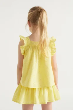 Seed Heritage T-Shirts & Tops-Floral Openwork Top Sunshine