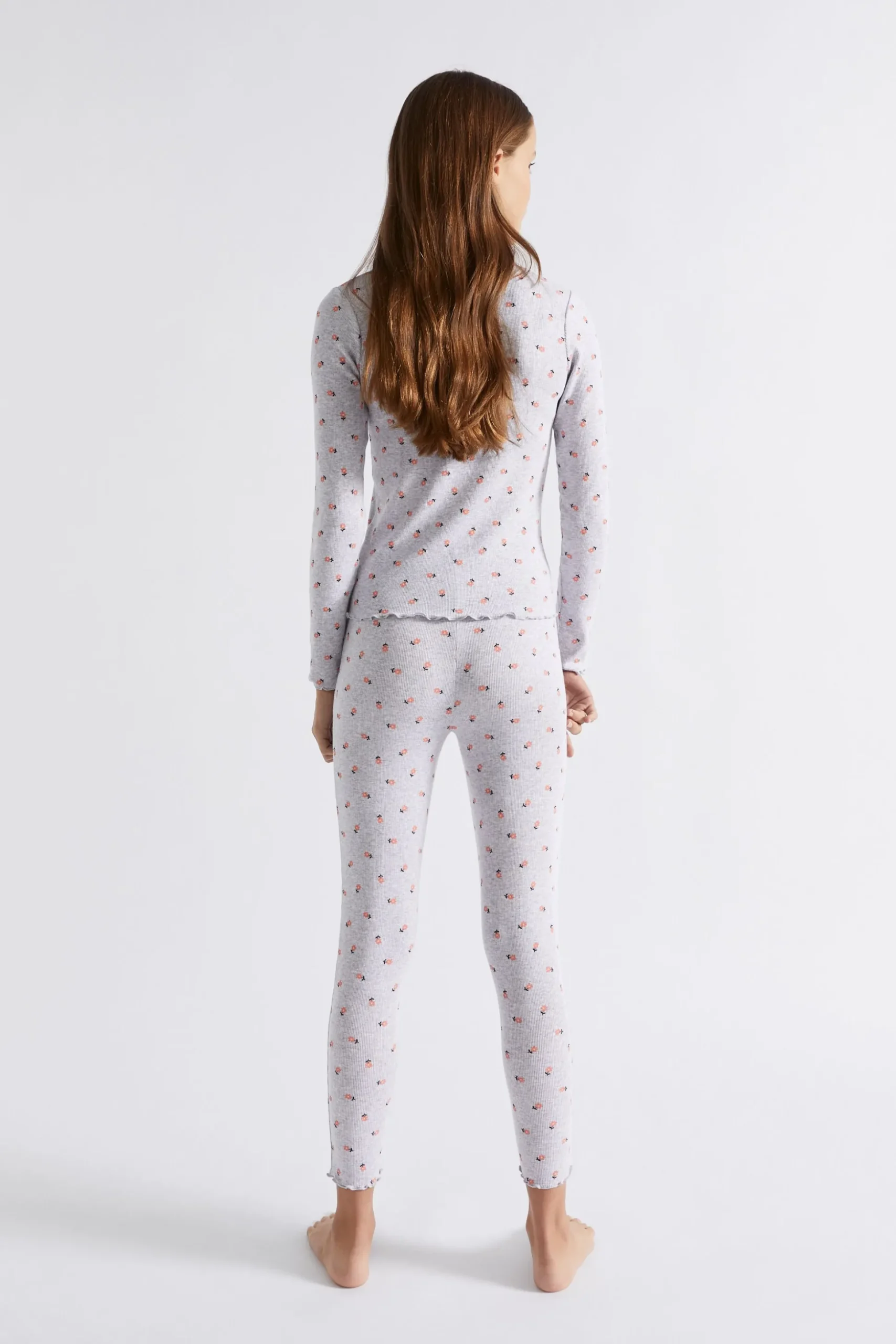Seed Heritage Pyjamas & Sleepwear-Floral Rib Pj Cloud