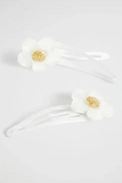 Seed Heritage Hair Accessories-Flower Snaps Navy