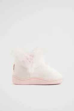 Seed Heritage Slippers-Fluffy House Boot Dusty Rose
