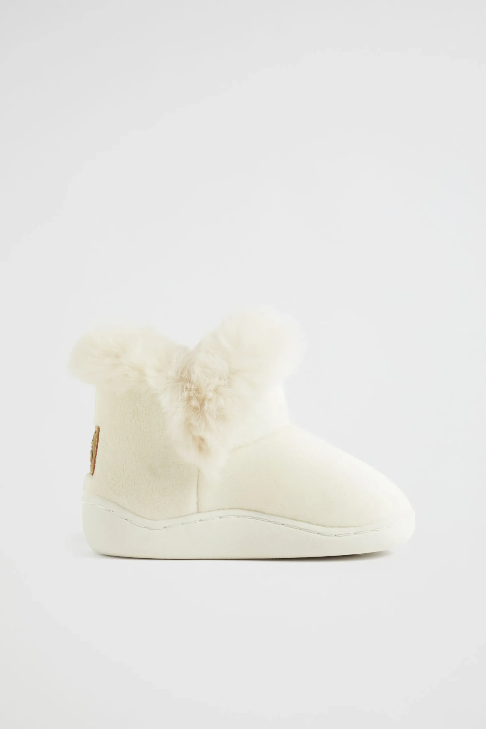 Seed Heritage Slippers-Fluffy House Boot Beige