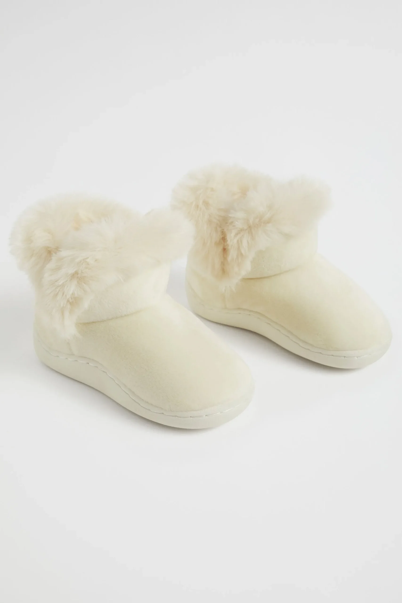 Seed Heritage Slippers-Fluffy House Boot Beige