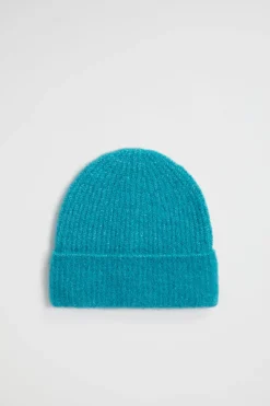 Seed Heritage Hats & Gloves-Fluffy Knit Beanie Peacock Blue