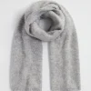 Seed Heritage Scarves & Kaftans-Fluffy Rib Knit Scarf Grey Marle