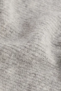 Seed Heritage Scarves & Kaftans-Fluffy Rib Knit Scarf Grey Marle