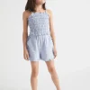 Seed Heritage Shorts-Frill Gingham Short Blue Iris