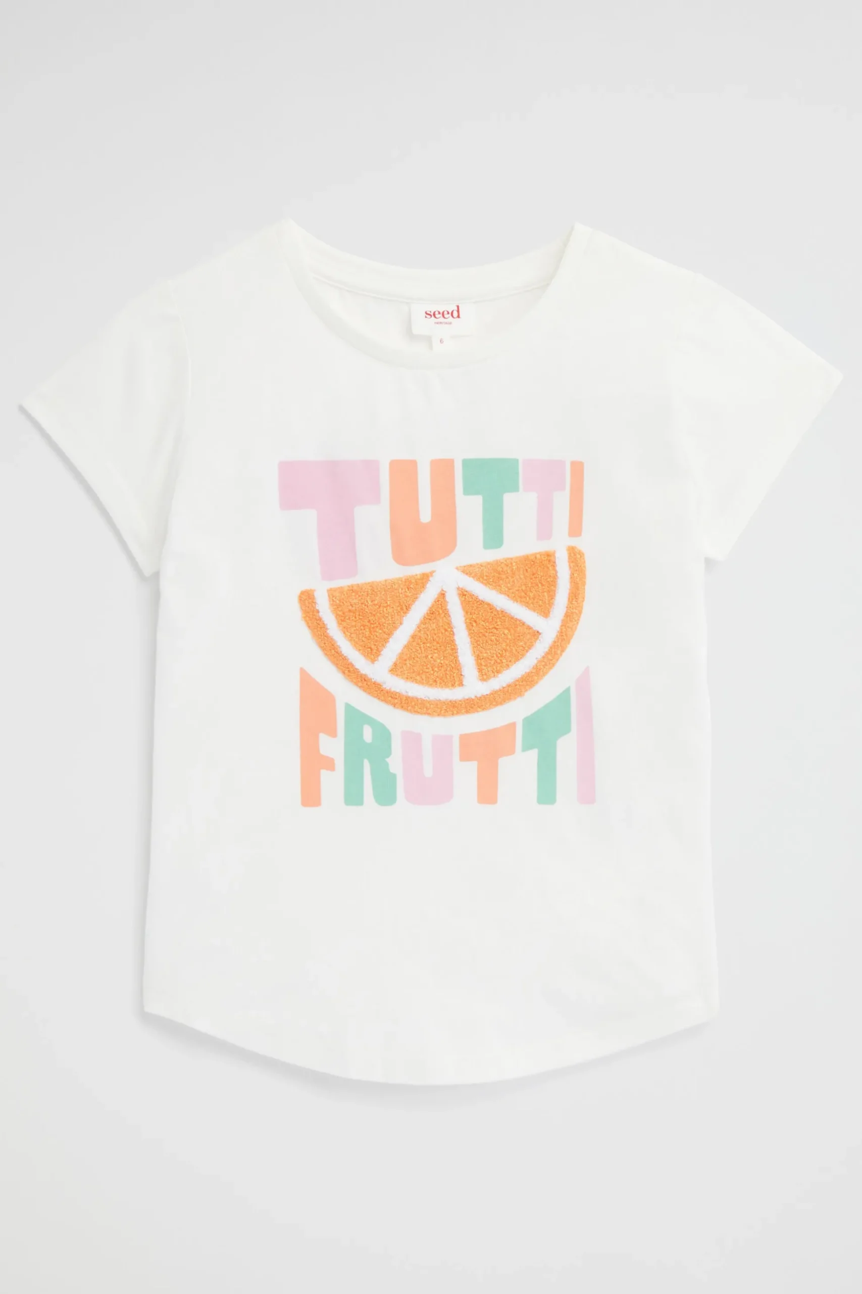 Seed Heritage T-Shirts & Tops-Frutti Motif Tee Vintage White