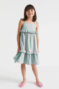 Seed Heritage Dresses-Gingham Dress Candy Pink