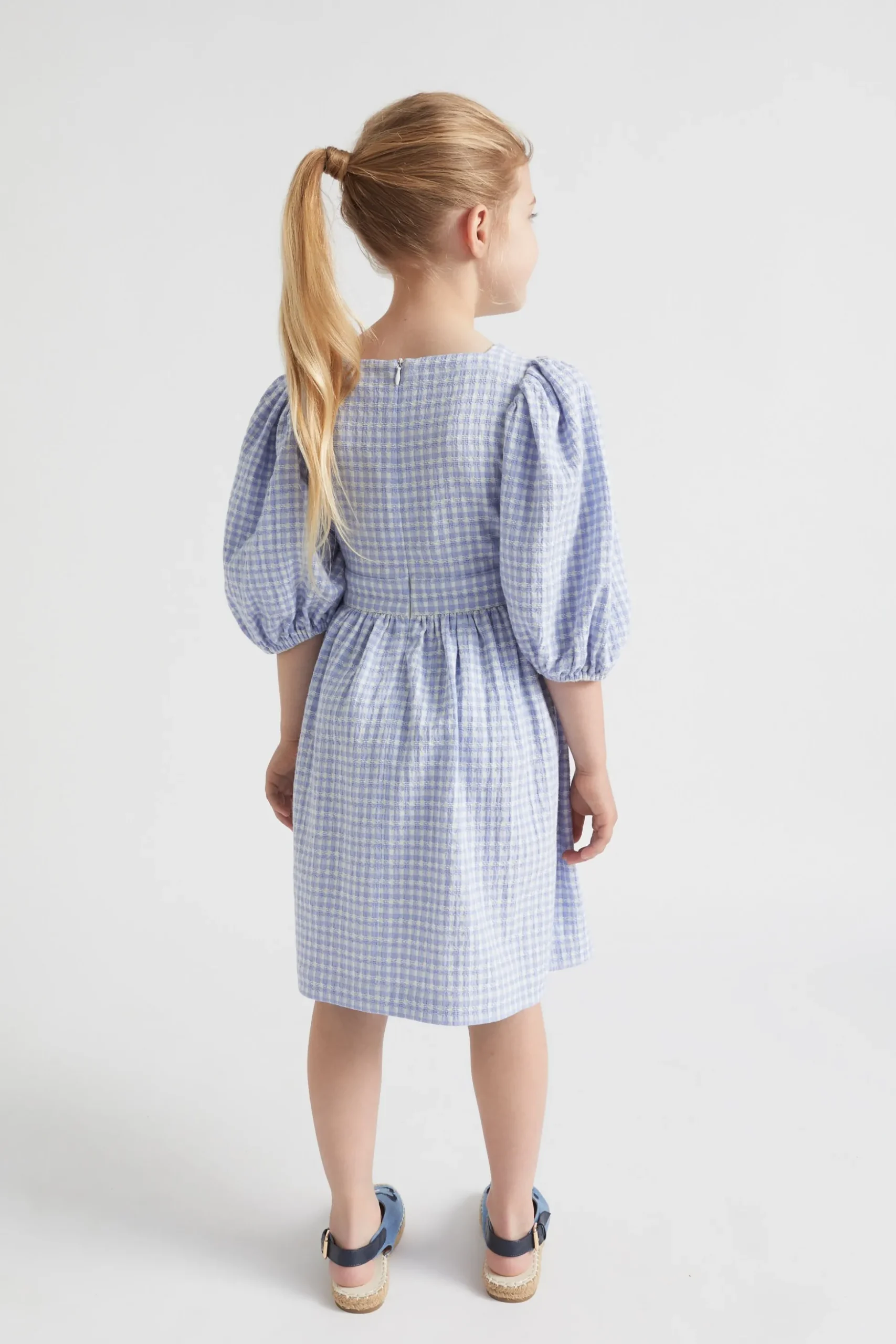 Seed Heritage Dresses-Gingham Dress Blue Iris
