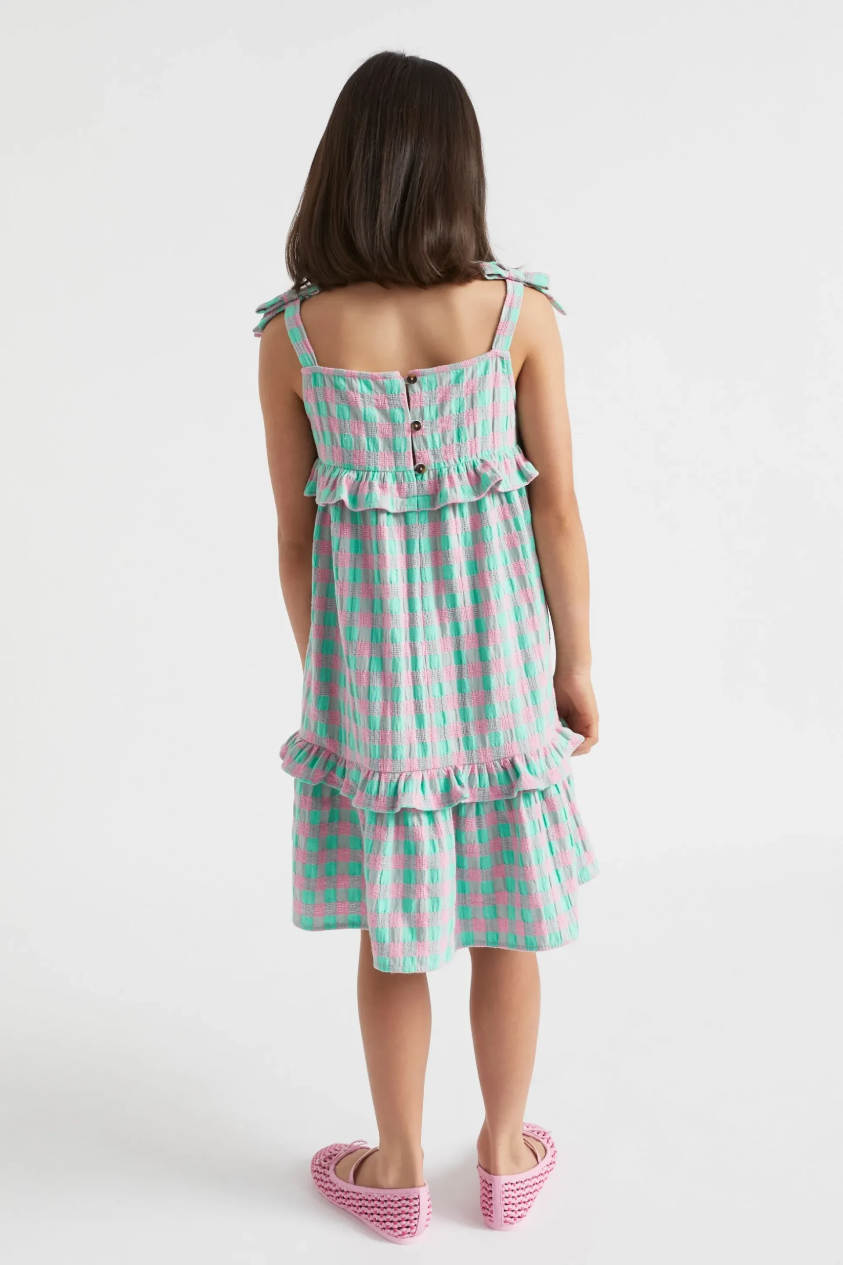 Seed Heritage Dresses-Gingham Dress Candy Pink