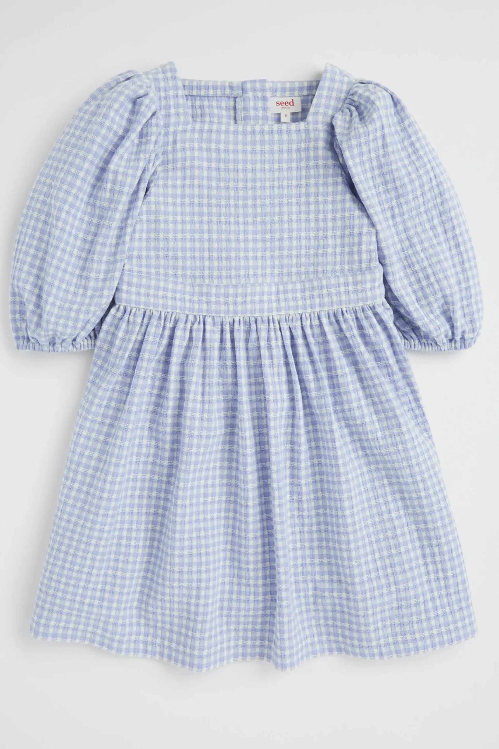 Seed Heritage Dresses-Gingham Dress Blue Iris