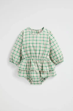 Seed Heritage Playsuits & Overalls-Gingham Romper Pea Green