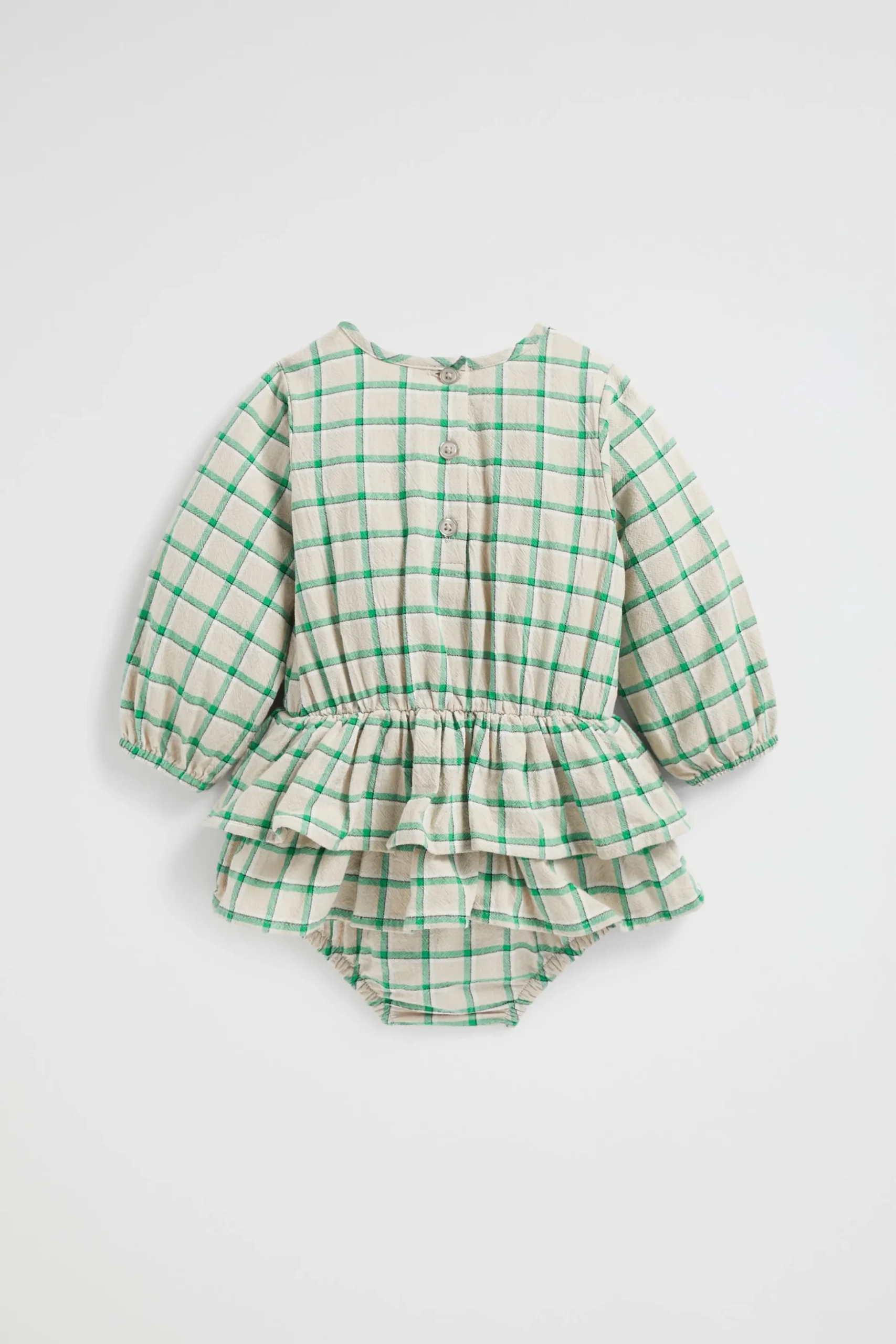 Seed Heritage Playsuits & Overalls-Gingham Romper Pea Green