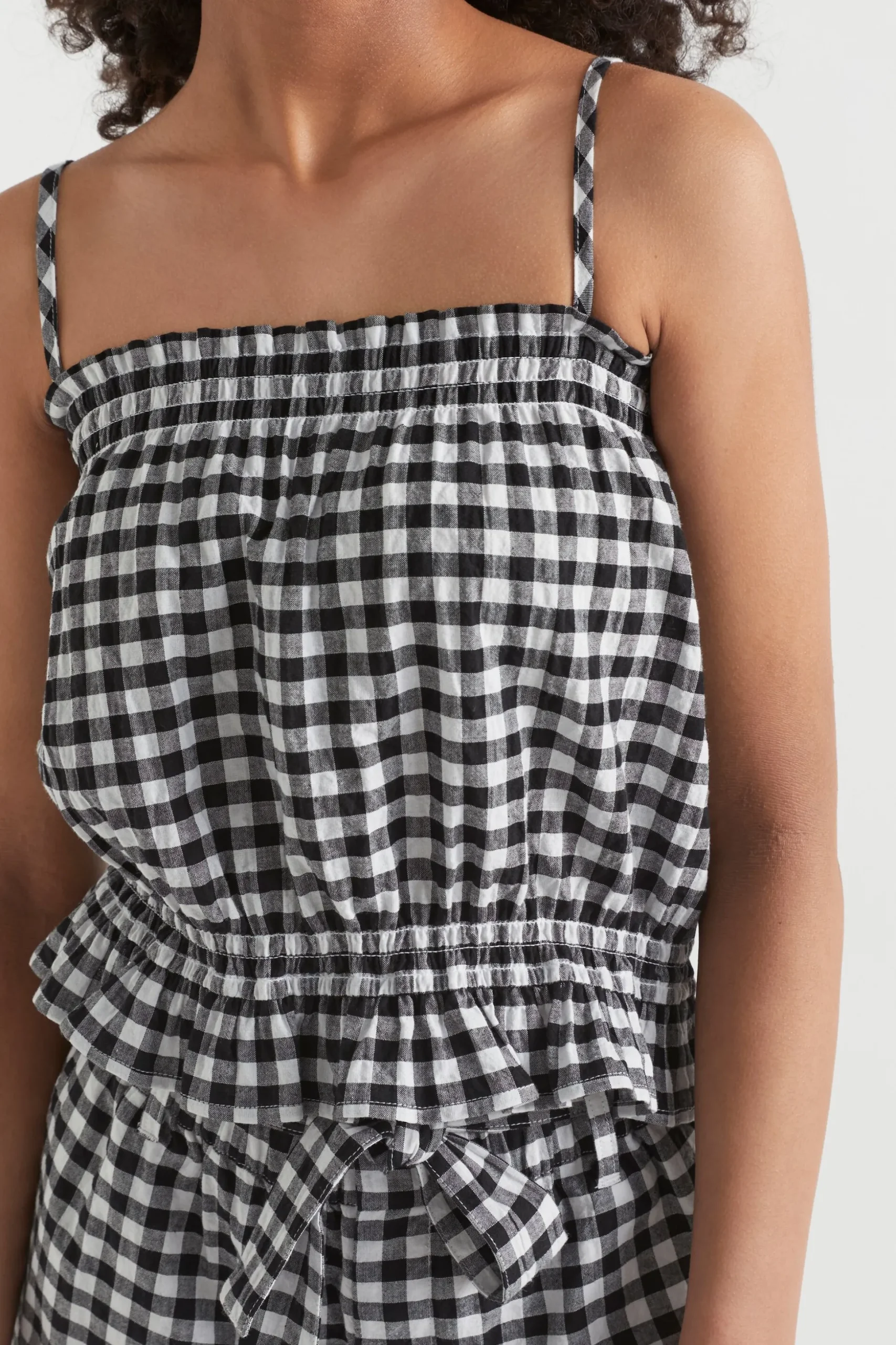 Seed Heritage T-Shirts & Tops-Gingham Top Black