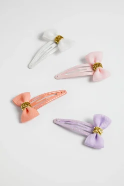 Seed Heritage Hair Accessories-Glitter Bow Snap Pack Multi