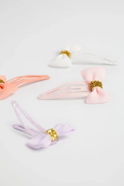 Seed Heritage Hair Accessories-Glitter Bow Snap Pack Multi