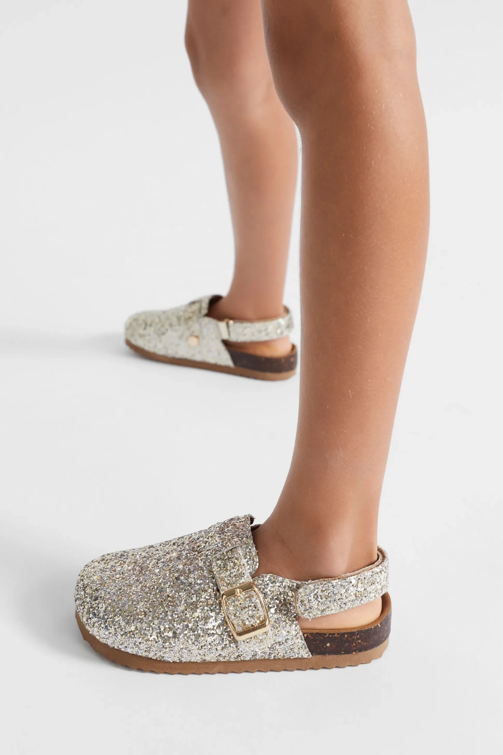 Seed Heritage Sandals & Slides-Glitter Clog Silver Gold