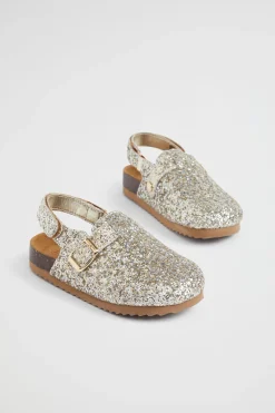 Seed Heritage Sandals & Slides-Glitter Clog Silver Gold