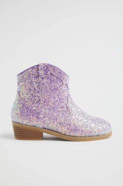Seed Heritage Boots-Glitter Short Cowboy Boot Lilac