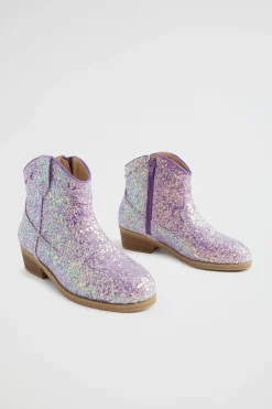 Seed Heritage Boots-Glitter Short Cowboy Boot Lilac