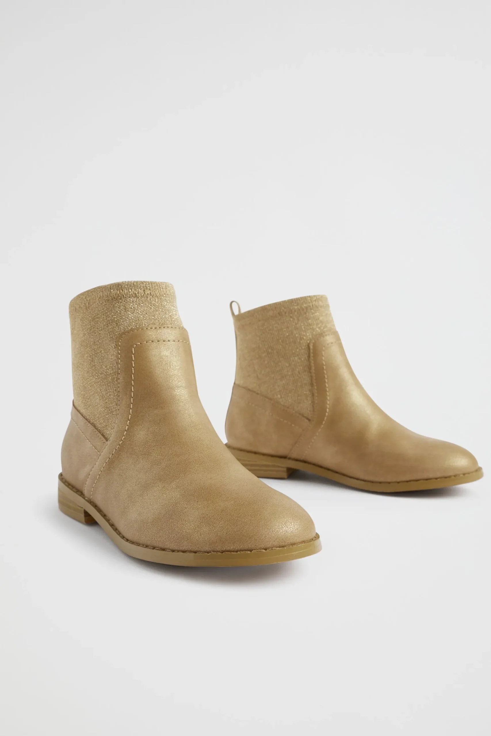 Seed Heritage Boots-Glitter Sock Boot Cappuccino