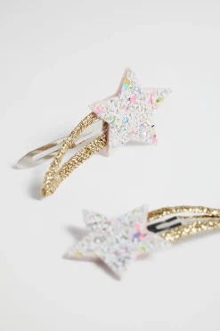 Seed Heritage Hair Accessories-Glitter Star Snaps Multi