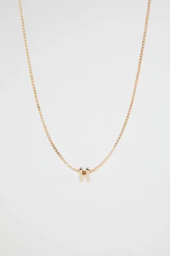 Seed Heritage Jewellery-Gold Initial Necklace H