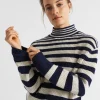 Seed Heritage Knitwear & Sweaters-Gradient Stripe Knit Midnight Sky Stripe