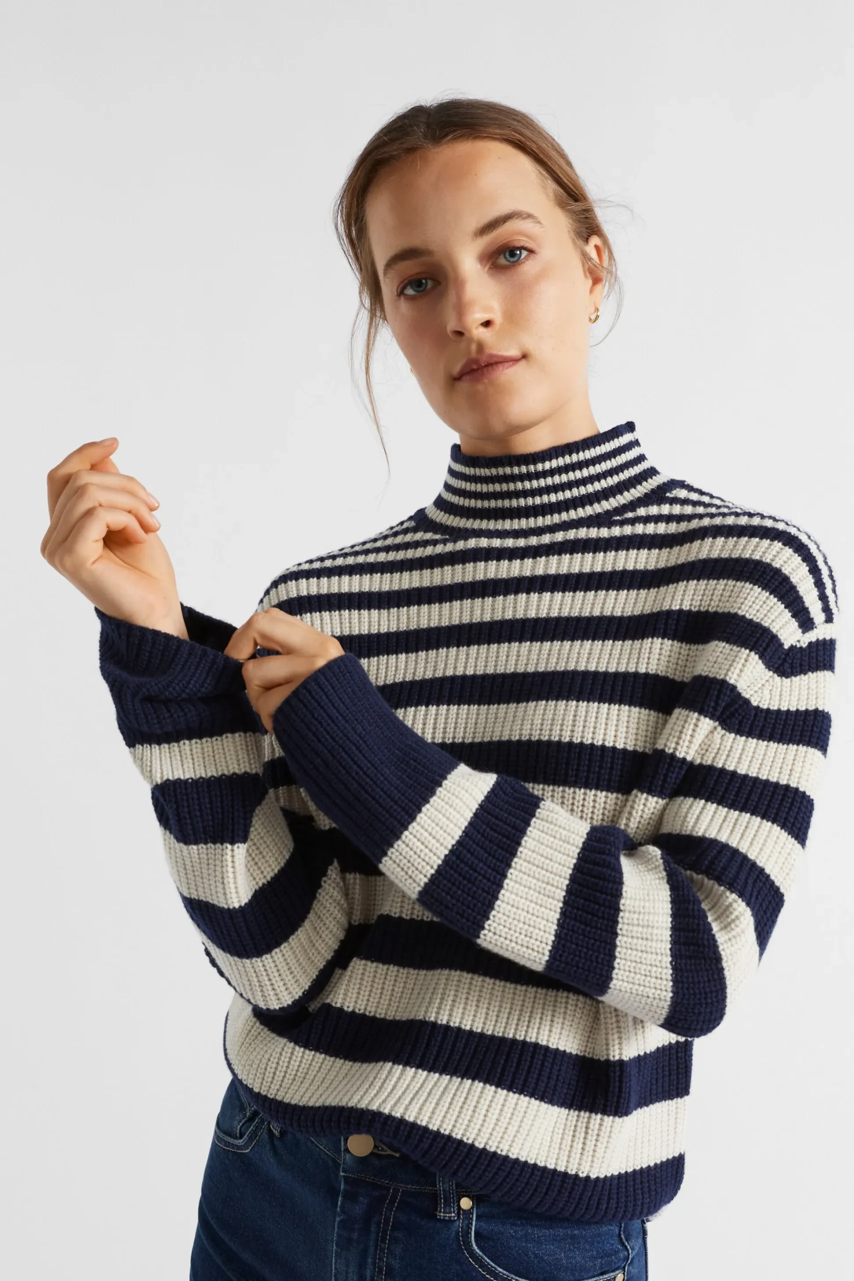 Seed Heritage Knitwear & Sweaters-Gradient Stripe Knit Midnight Sky Stripe
