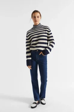 Seed Heritage Knitwear & Sweaters-Gradient Stripe Knit Midnight Sky Stripe