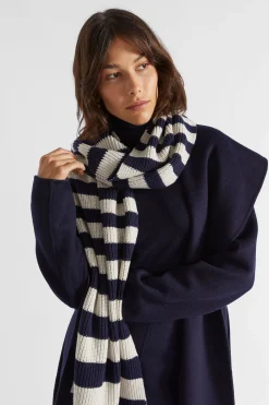 Seed Heritage Scarves & Kaftans-Gradient Stripe Scarf Midnight Sky