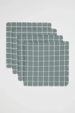 Seed Heritage Kitchen & Dining-Grid Napkin Set Of 4 Eucalypt