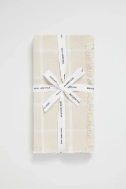 Seed Heritage Kitchen & Dining-Grid Napkin Set Of 4 Stone